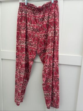 Source Unknown Red and Cream Geometric Print pants